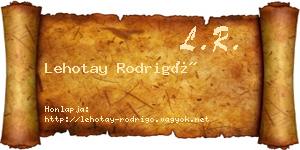 Lehotay Rodrigó névjegykártya